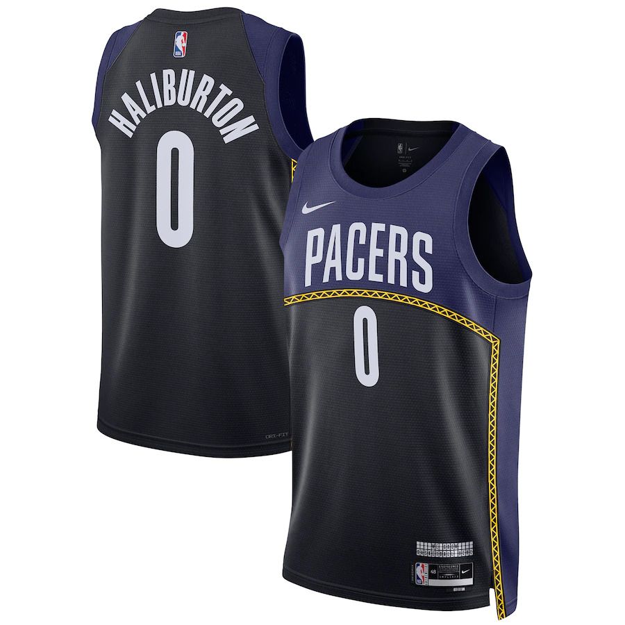 Men Indiana Pacers #0 Tyrese Haliburton Nike Blue City Edition 2022-23 Swingman NBA Jersey->indiana pacers->NBA Jersey